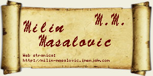 Milin Masalović vizit kartica